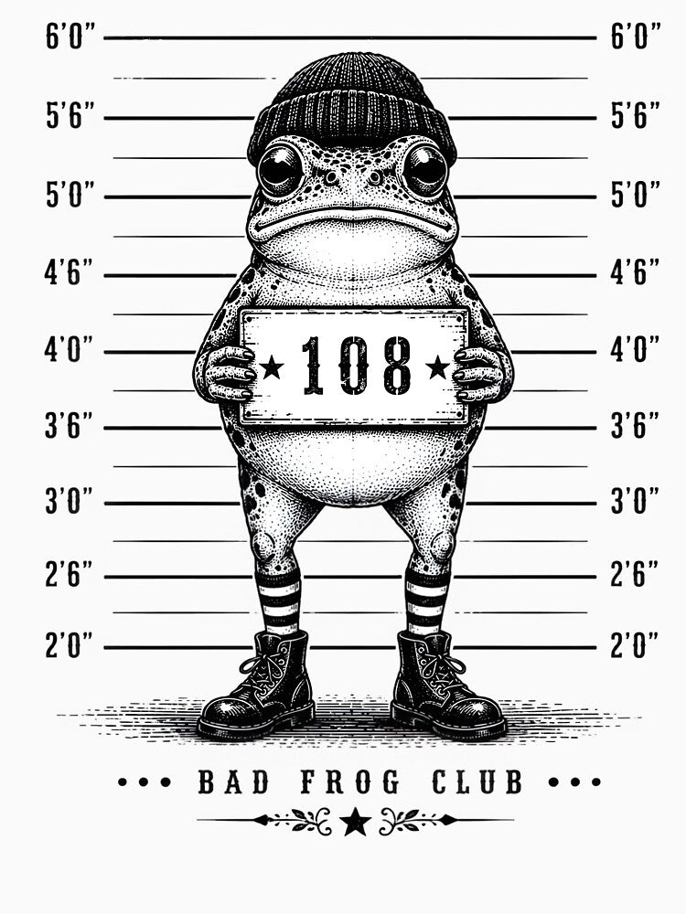 Bad Frog Club Funny Frog Mugshot Vintage Tattoo Aesthetic Meme by AnnDesignStudio