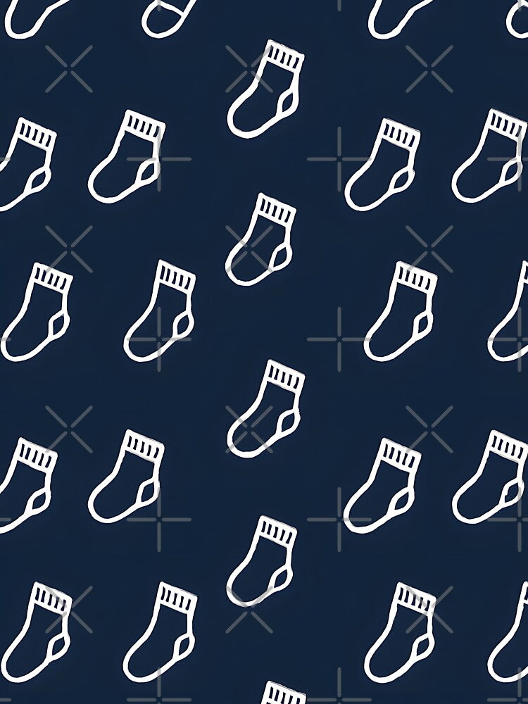 White Christmas Stockings on Navy by SassyArtistry