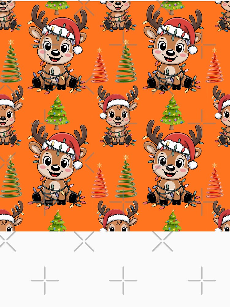Cute Christmas Reindeer & Festive Tree Seamless Pattern by Grang Art Artistic Designs