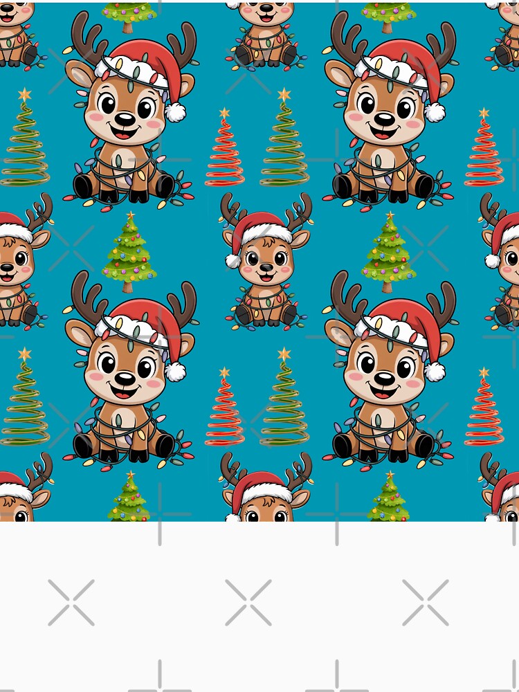 Sweet Reindeer and Decorative Trees Christmas Design by Grang Art Artistic Designs