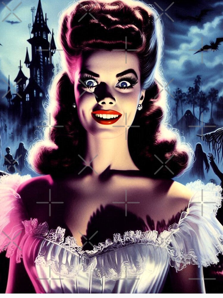 Retro Halloween Horror Girl by PulpVintage