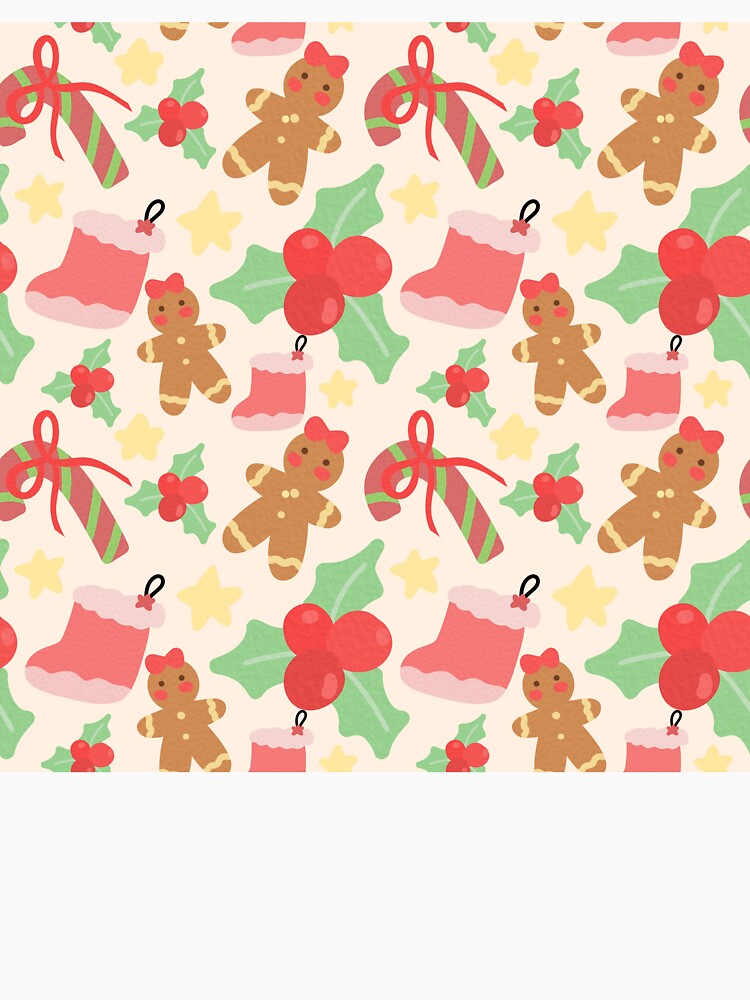 Pastel Gingerbread Christmas Pattern by LuckyStarShop7