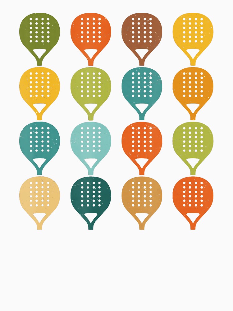 Colorful Padel Rackets Pattern Retro Sports by WayTBeenkenArt