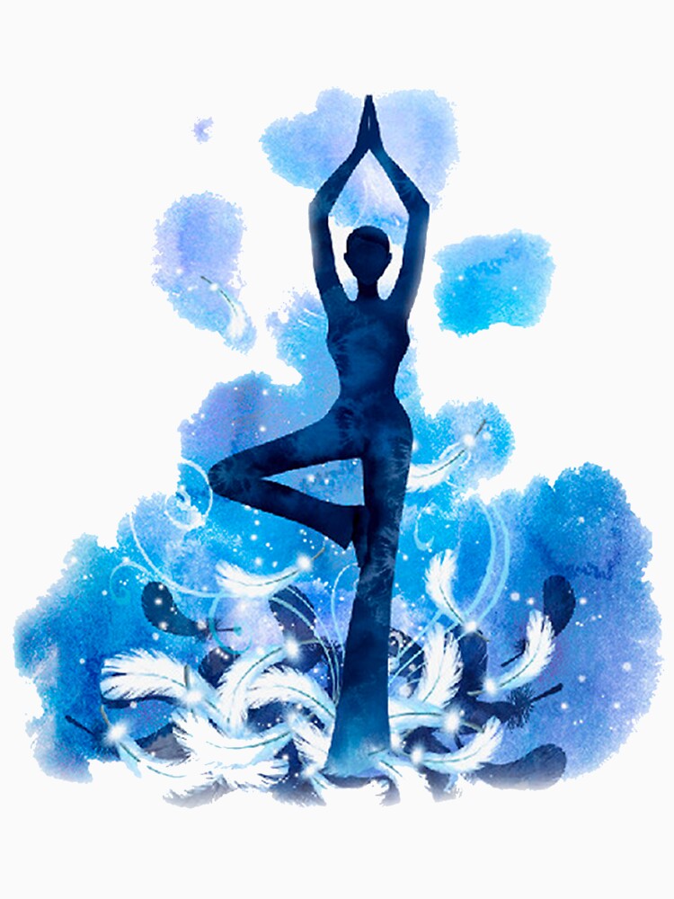The yoga tree pose in blue color by munaykidisenios