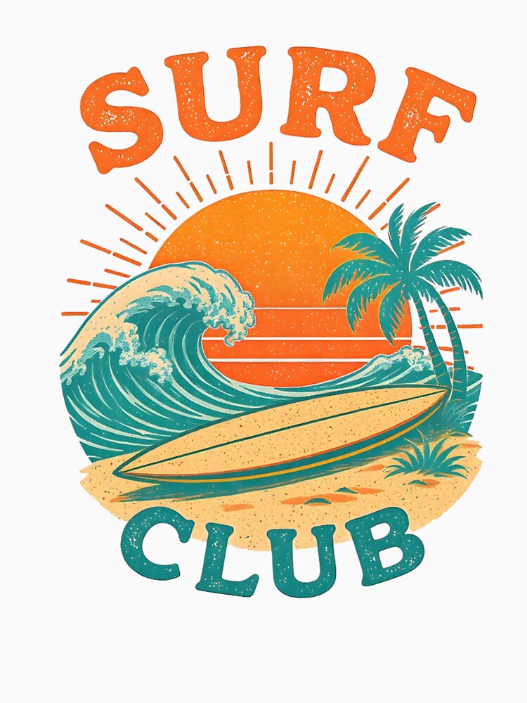 Vintage Surf Club Retro Ocean Wave Sunset by ThunderRed