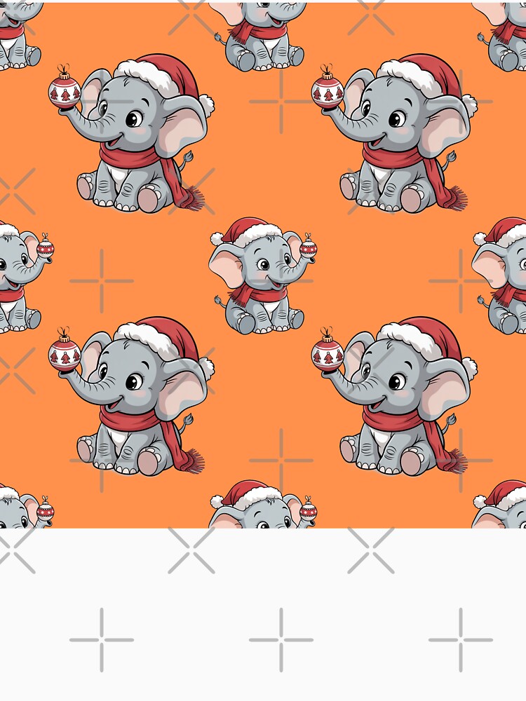 Festive Baby Elephant in Santa Hat Pattern by Grang Art Artistic Designs