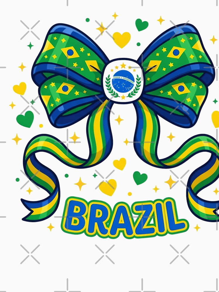 Brazil Flag Bow Patriotic Design by JMDesignHub