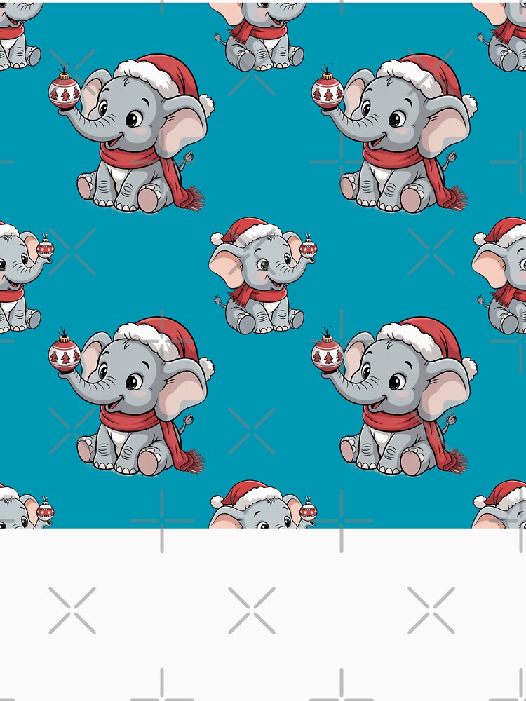Playful Holiday Elephant Pattern by Grang Art Artistic Designs
