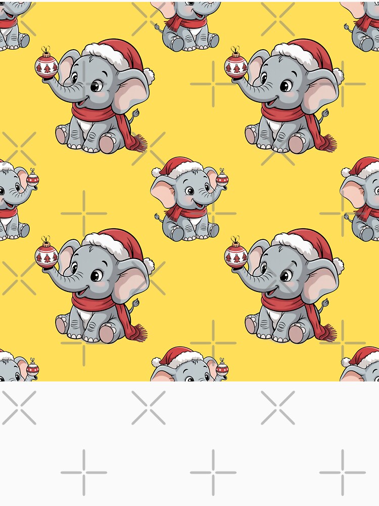 Adorable Elephant Christmas Print by Grang Art Artistic Designs