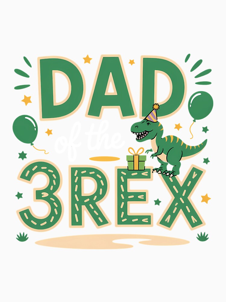 Dad Of The Three Rex Birthday Dinosaur Family Matching by papertaless