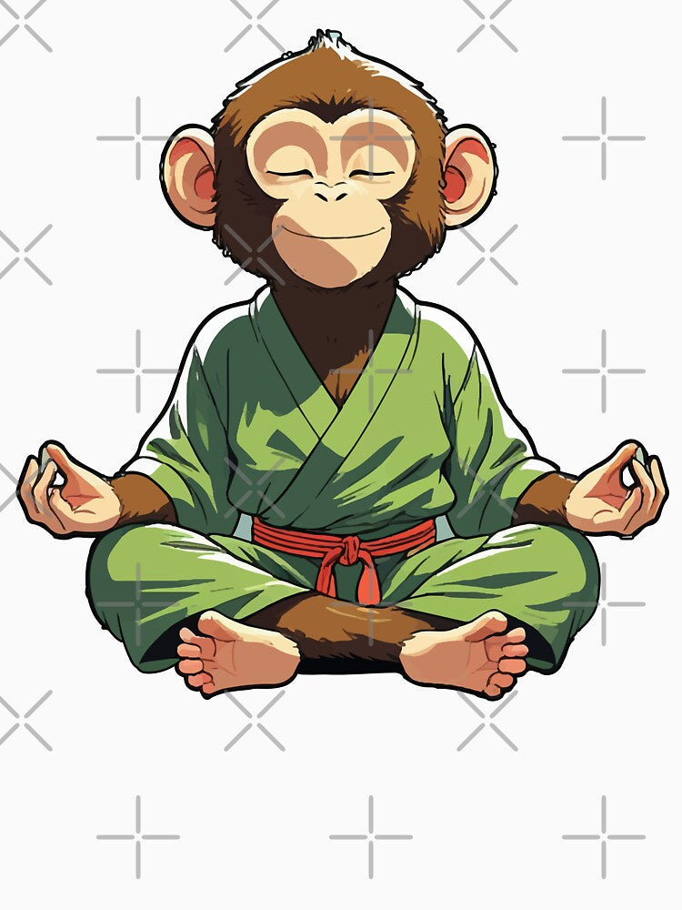 monkey doing yoga by therustyart