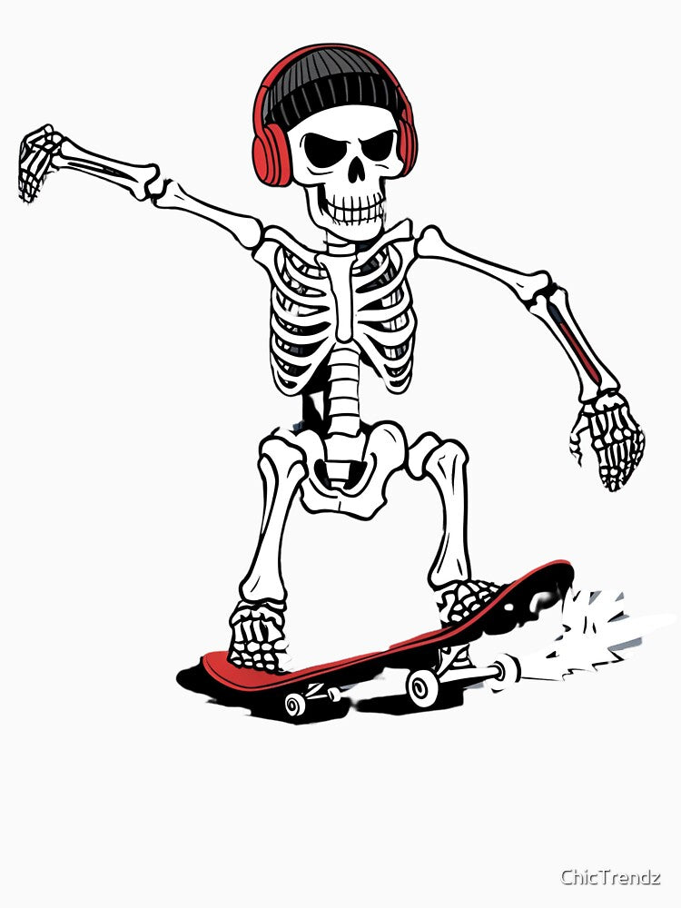 Comic Style Skater Skeleton by ChicTrendz