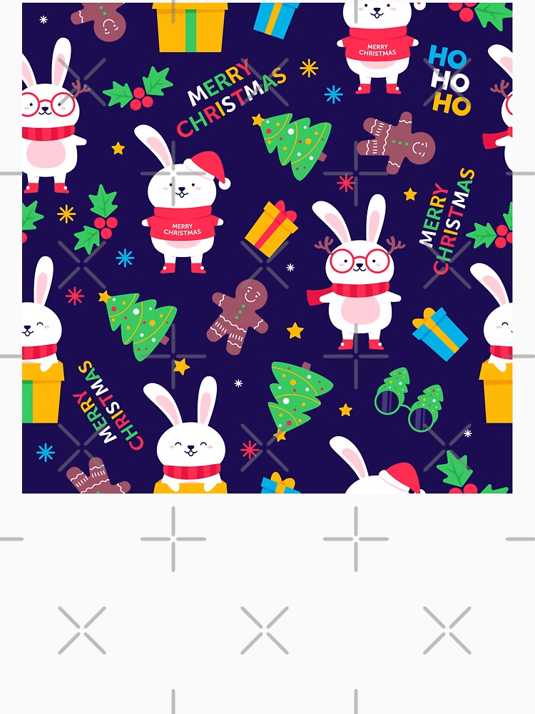 Christmas Pattern, happy cute  christmas rabbits by Phoca Mobil