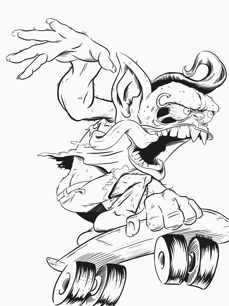 Cartoon Skate Monster graphic by WarrenMuzakArt