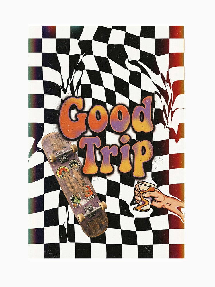 Wavy Good Trip Retro Skateboard Aesthetic by NonditStudio