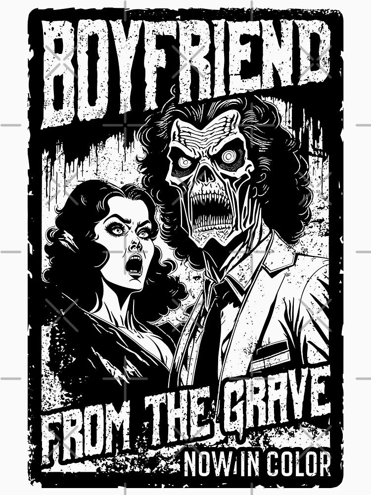 Retro Horror Movie Poster Funny Zombie Boyfriend Halloween by GrandeDuc