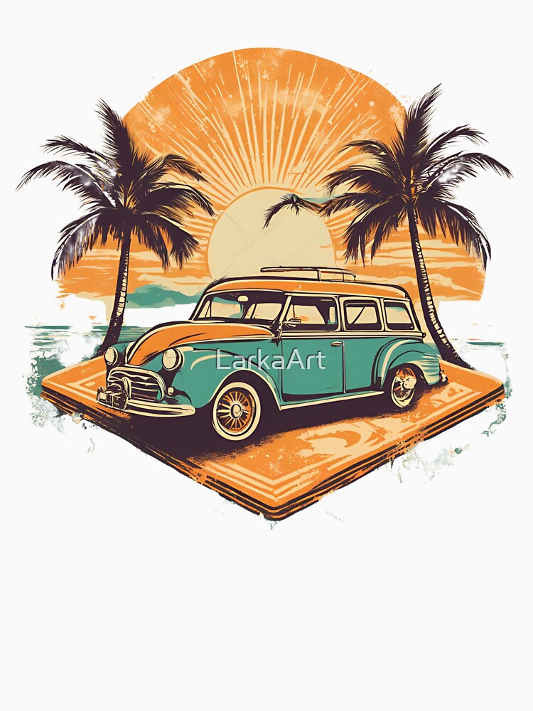 Retro Summer Beach Design by LarkaArt