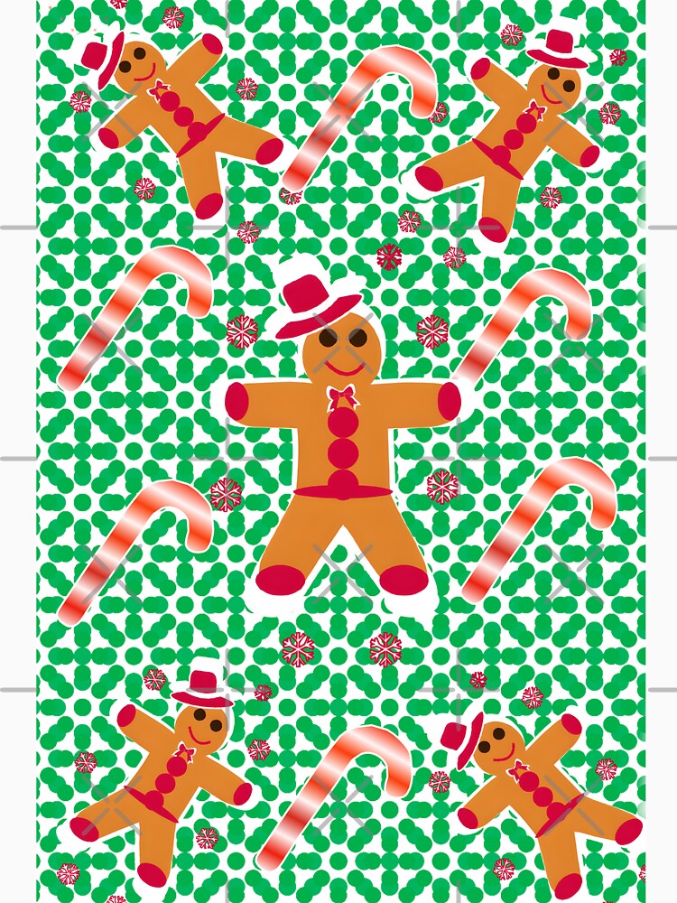 Cute Gingerbread Candy Cane Christmas Seamless Pattern by HopeAndHustle