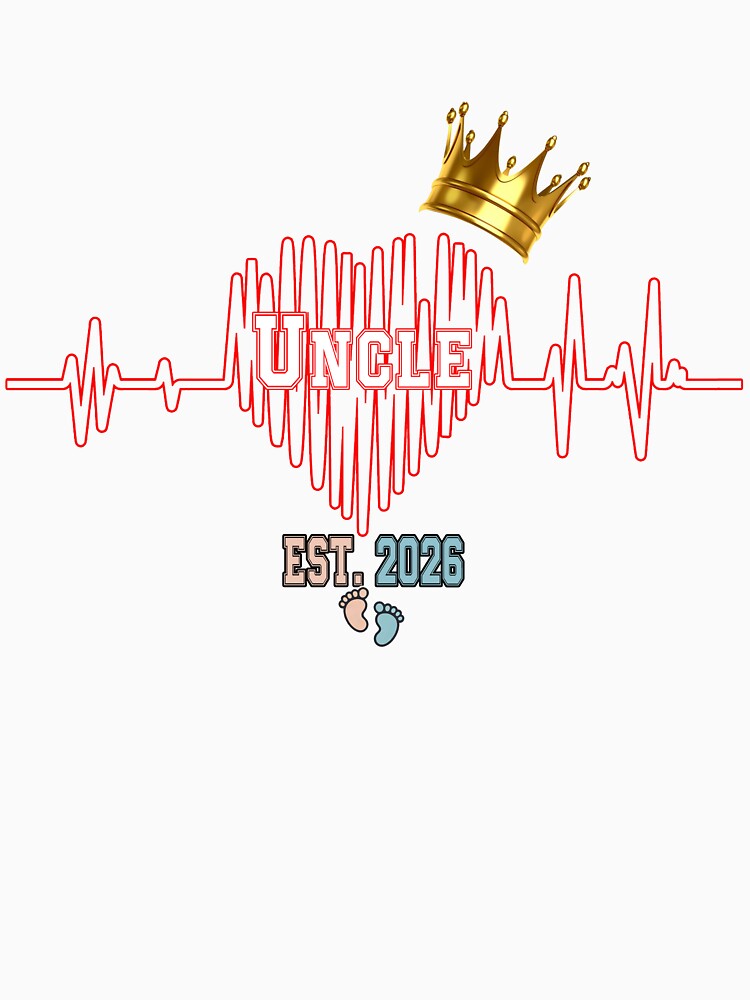 Funny Uncle Est 2026 Heartbeat by QuiteOrbit