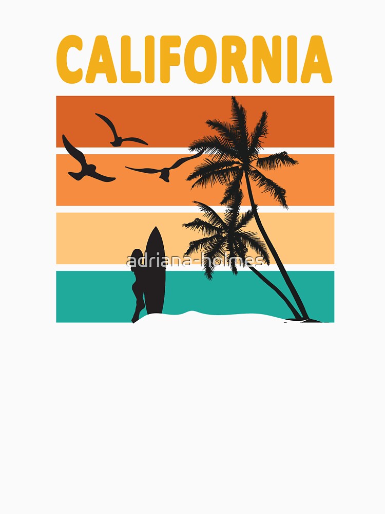 California Surfing Paradise Retro Vintage Sunset by adriana-holmes