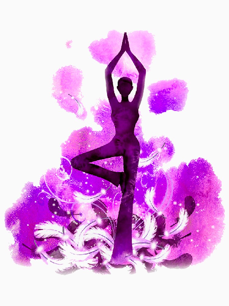 The yoga tree pose in purple by munaykidisenios