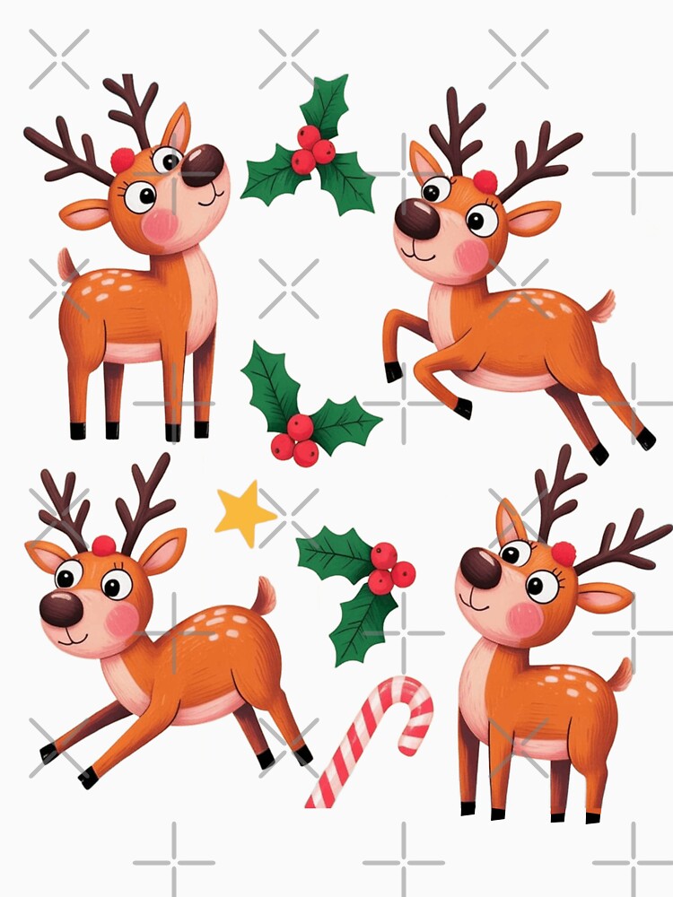 Retro Christmas Reindeer Seamless Pattern – Mid-Century Holiday Art by Globalcitytees