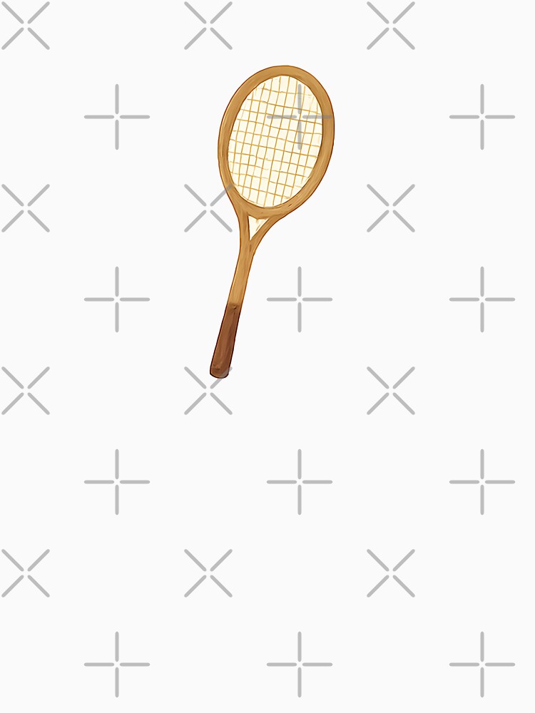 Vintage Wooden Tennis Racket Illustration | Classic Sports Aesthetic Art by TestingN-cap