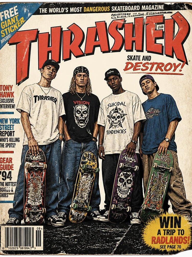 90s Skate Culture Vintage Magazine Cover Aesthetic by redblink store