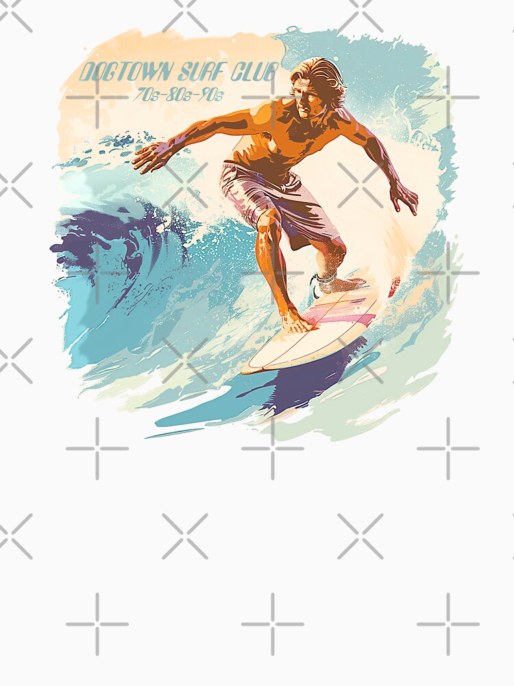Dogtown Surf Club - Retro Vintage Surfing Design with Muted Pastels and Ocean Vibes by YardWest