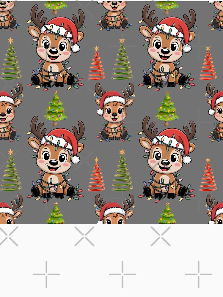 Fun Festive Reindeer & Holiday Tree Seamless Art by Grang Art Artistic Designs