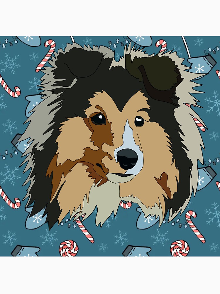 Christmas pattern collie by LeahcarsArt
