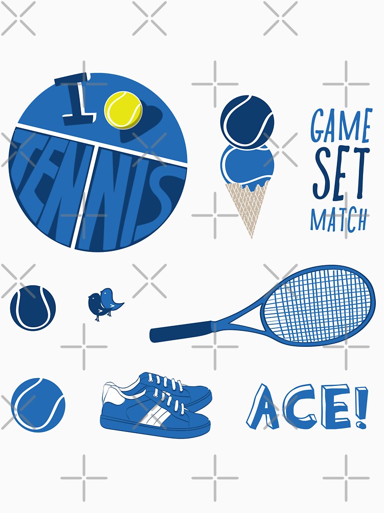 Blue Retro Tennis Sticker Pack by The-Goods