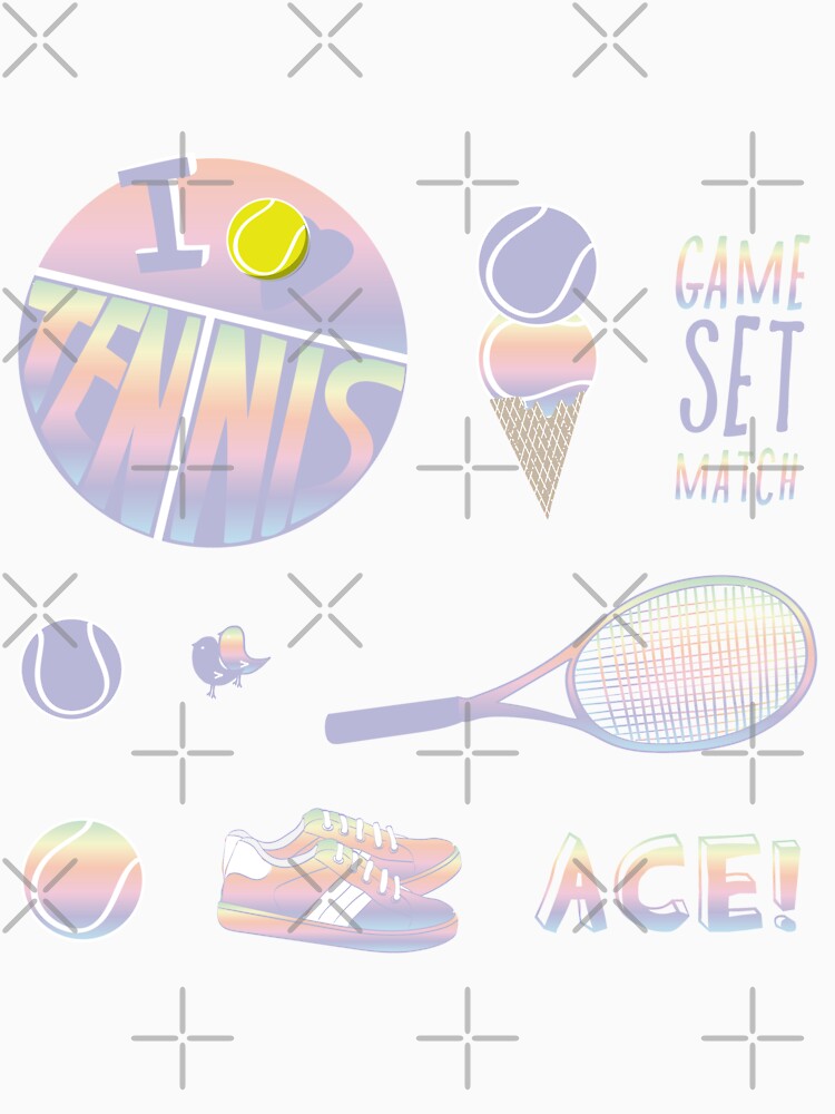 Pastel Rainbow Retro Tennis Sticker Pack by The-Goods