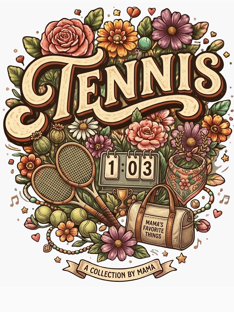 Mama's Favorite Things - Vintage Floral Tennis Aesthetic by axiksa10