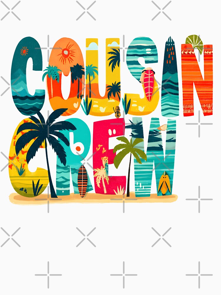 Cousin Crew Beach T-Shirt – Tropical Palm & Waves Family Matching Tee by Happy'CLICK'