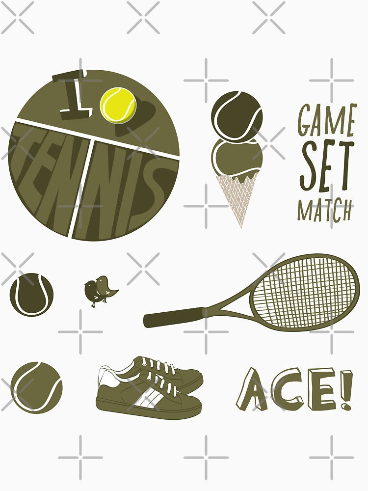 Olive Green Retro Tennis Sticker Pack by The-Goods