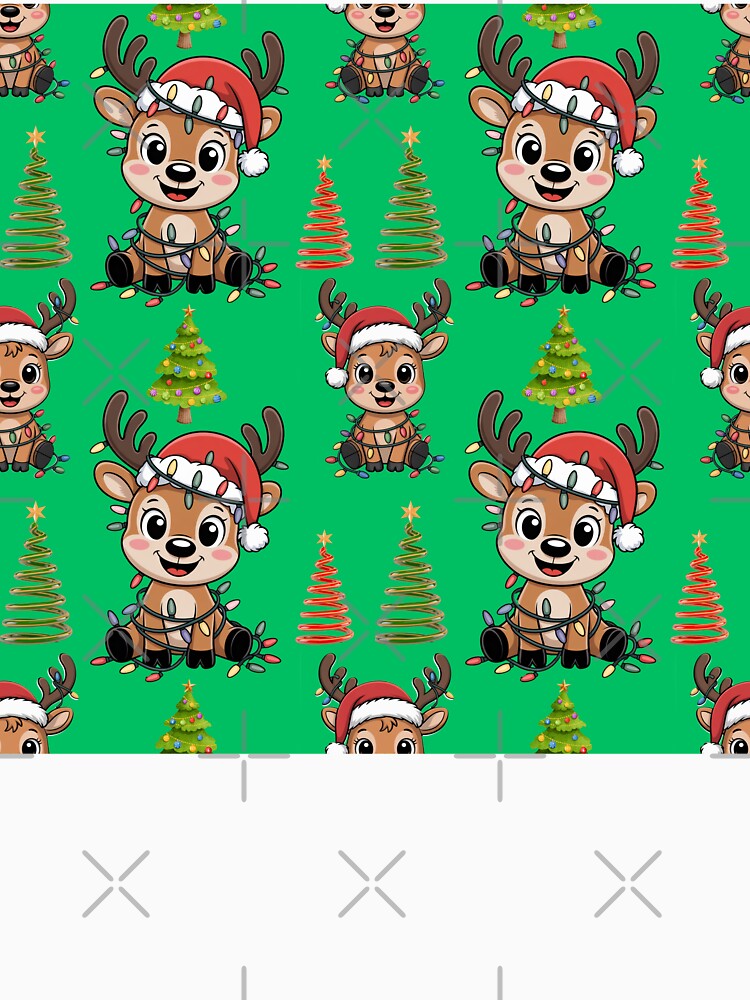 Santa Hat Reindeer Christmas Pattern by Grang Art Artistic Designs