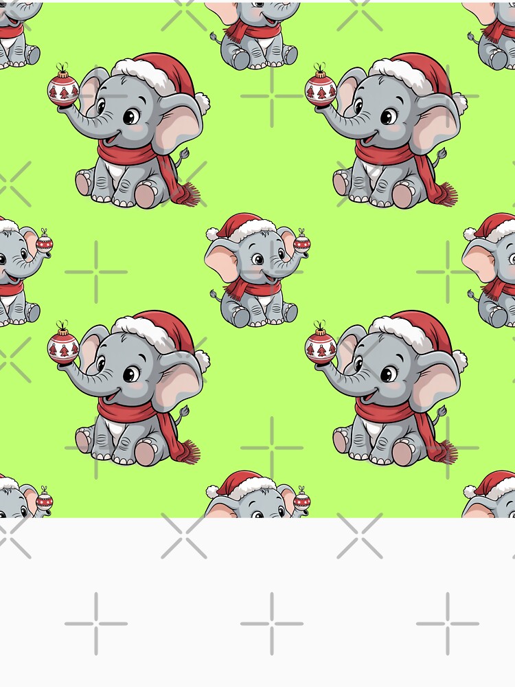Christmas Elephant Holding Bauble Pattern by Grang Art Artistic Designs