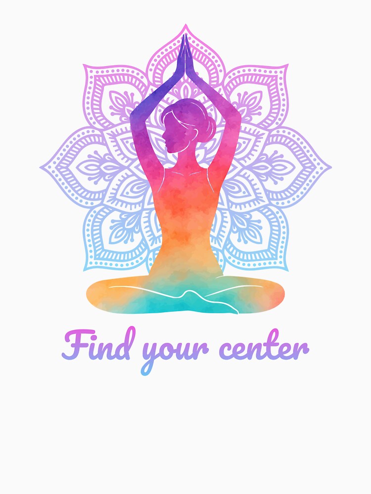 Yoga Meditation Mandala Silhouette – Spiritual Watercolor Zen Art by Lily's World