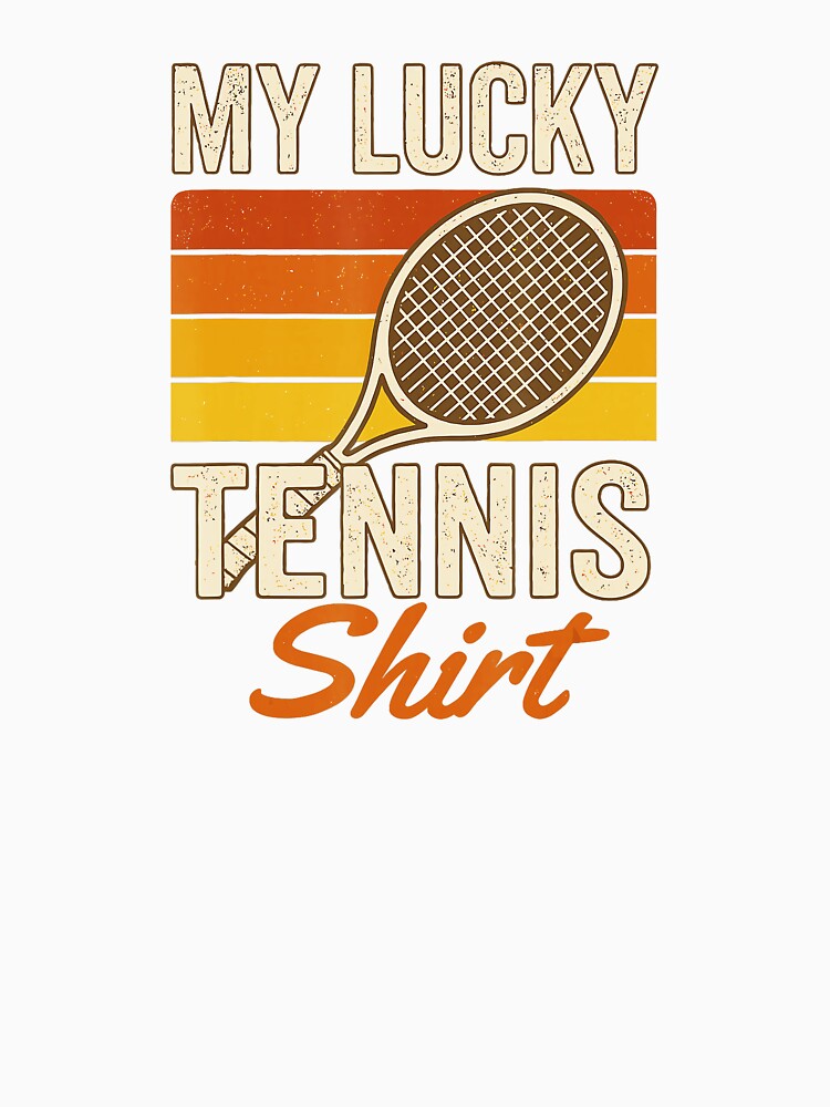 My Lucky Tennis Shirt Vintage Retro Racket by WayTBeenkenArt