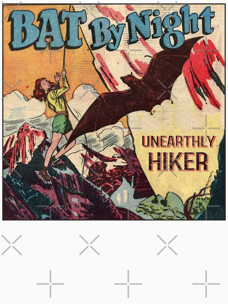 Vintage Bat Hiking Mountaineering Retro Horror Poster Halloween Hiker Gift by TheAplus