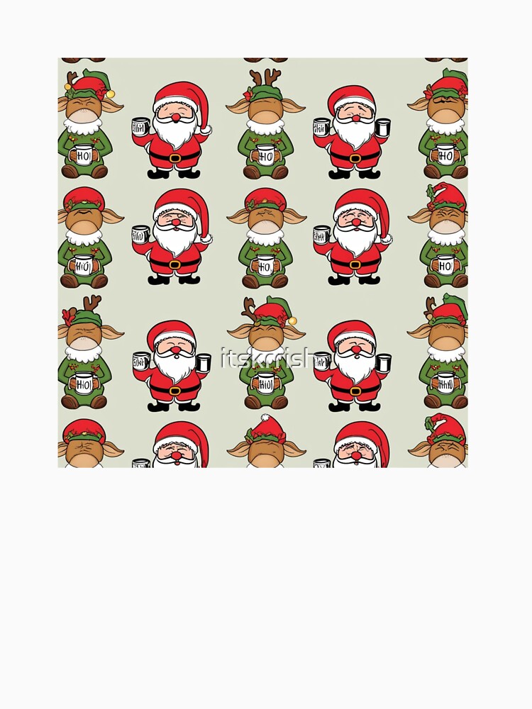 Santa and reindeer cute pattern by itskrrish