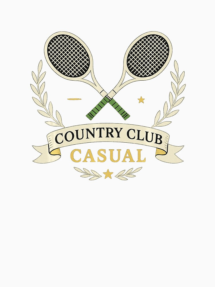 COUNTRY CLUB CASUAL Retro Tennis Racquets Aesthetic Vintage Sports by WayTBeenkenArt