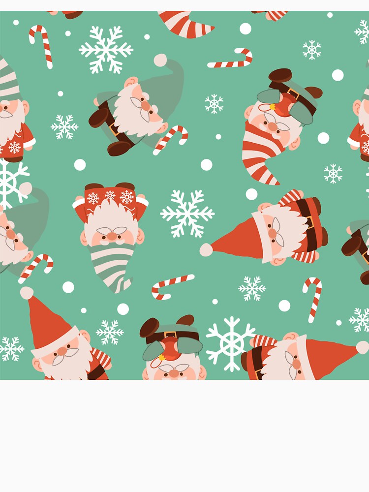Festive Gnome Pattern — Red & Green Retro Holiday Design by LuckyStarShop7