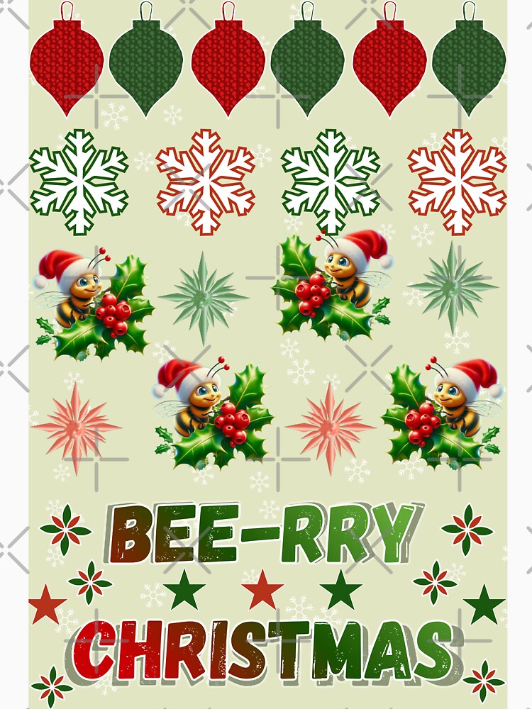 Bee-rry Christmas Cute Bee Pattern by HopeAndHustle