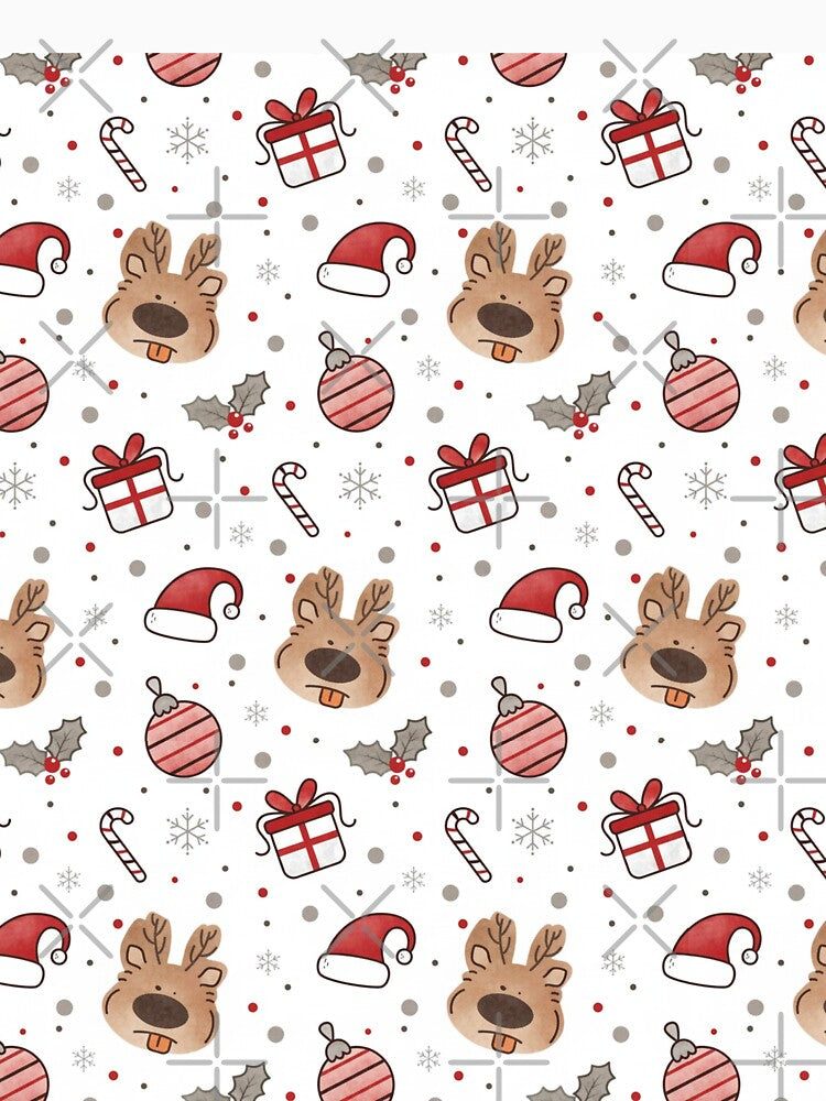 Cute Reindeer Christmas Seamless Pattern by graphicnew