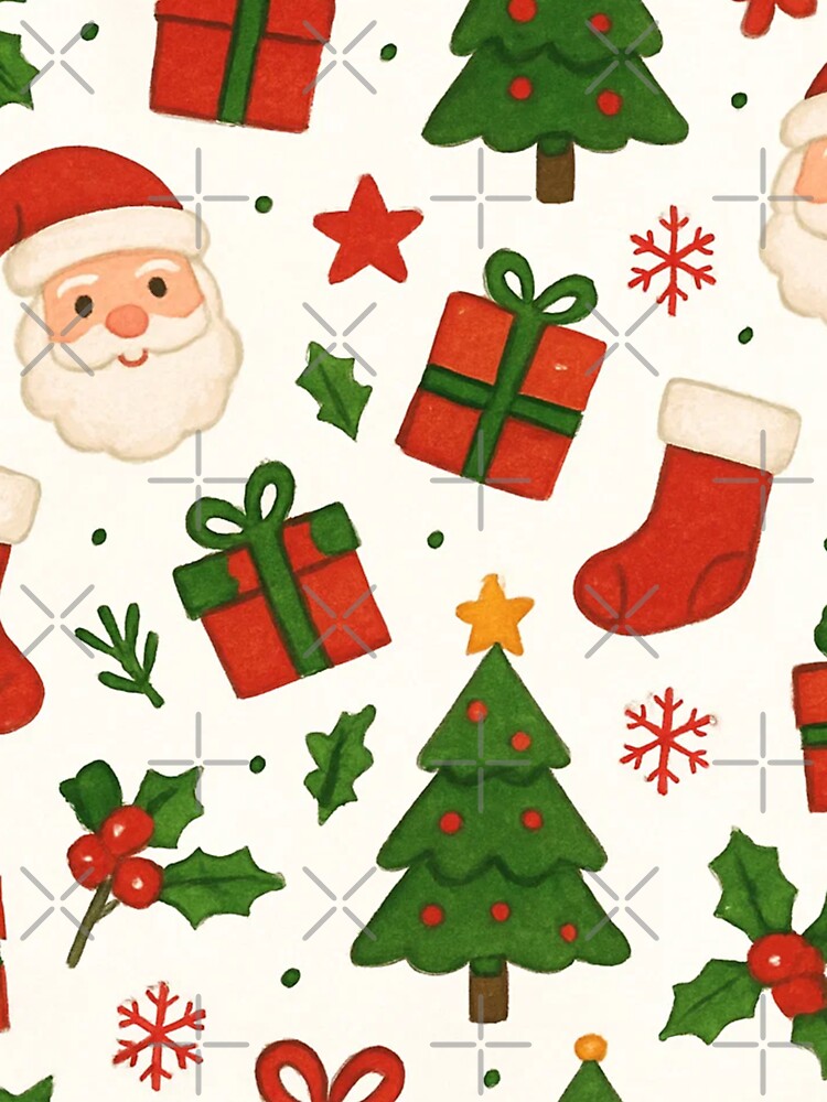 Cute Christmas Santa & Gifts Pattern by SassyArtistry