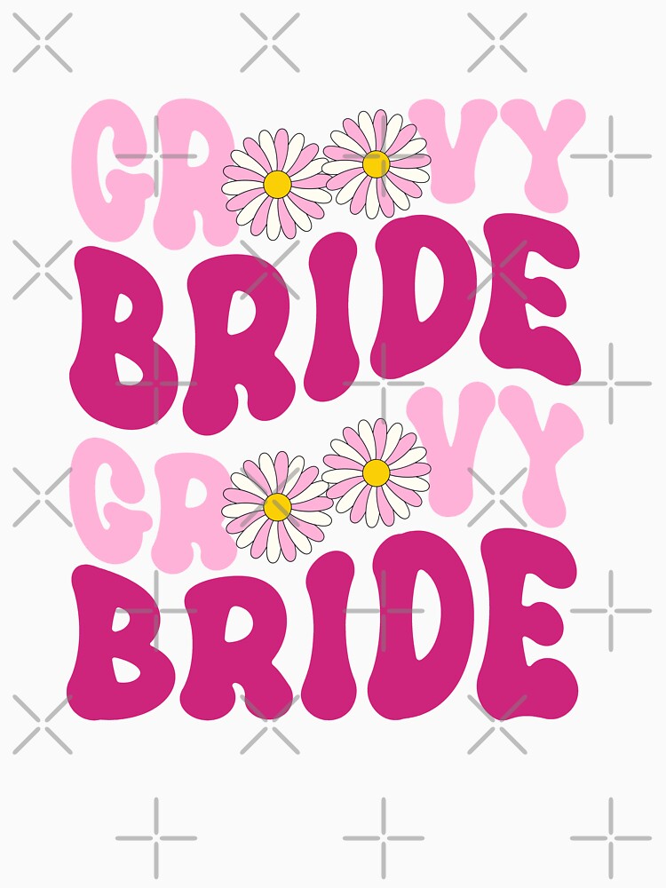 Retro Groovy 60s 70s Bride Bachelorette Party Matching Bridesmaid Vintage T-Shirt by AUAINO