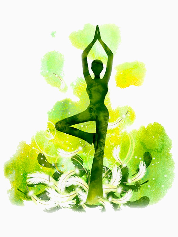 The yoga tree pose in lime color by munaykidisenios