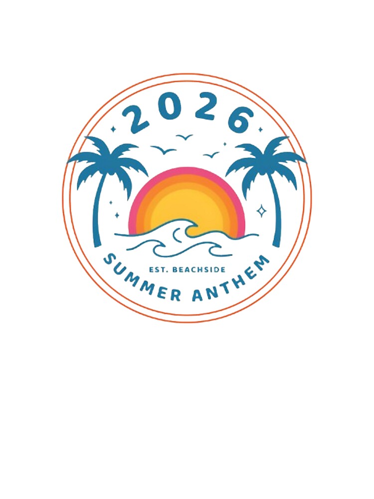 Retro Summer Anthem 2026 - Vintage Beach Badge Graphic by Expats Studio